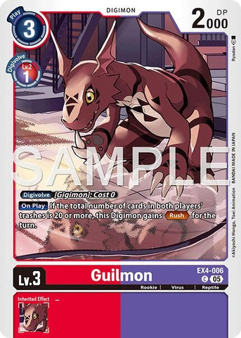 Image for Guilmon - EX4-006 (Reprint) (EX4-006 C) [Advanced Booster Digimon Generation] - Digimon Card Game