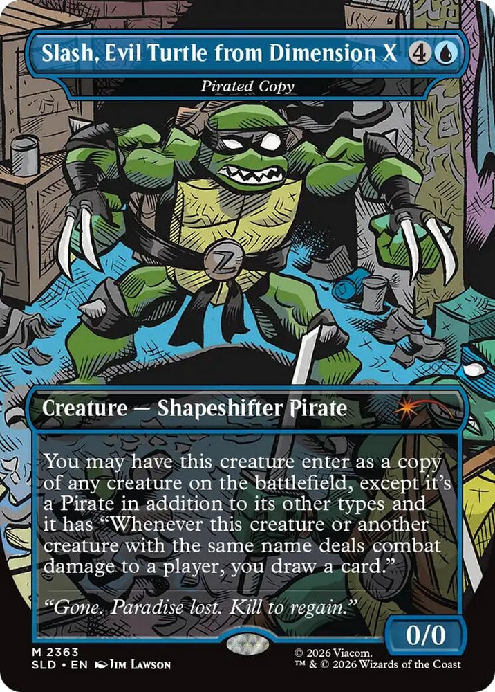 Image for Slash, Evil Turtle from Dimension X - Pirated Copy (2363) [Secret Lair Drop Series] - Magic: The Gathering