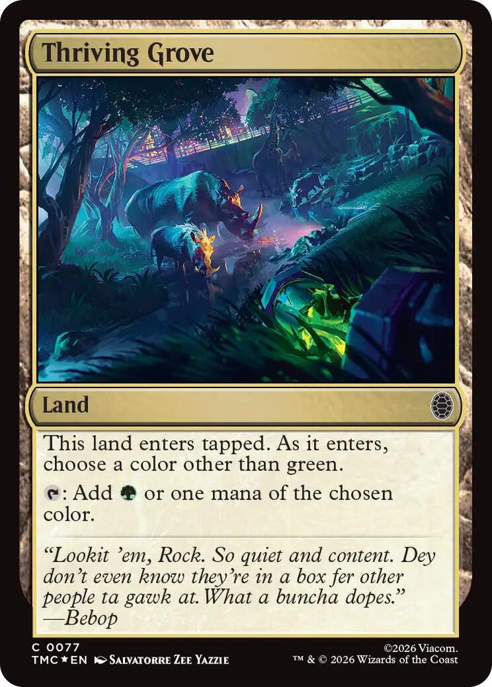 Image for Thriving Grove (Surge Foil) (77) [Commander: Teenage Mutant Ninja Turtles] - Magic: The Gathering