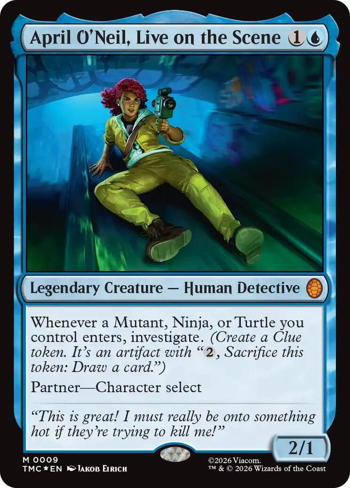 Image for April O'Neil, Live on the Scene (Surge Foil) (9) [Teenage Mutant Ninja Turtles] - Magic: The Gathering