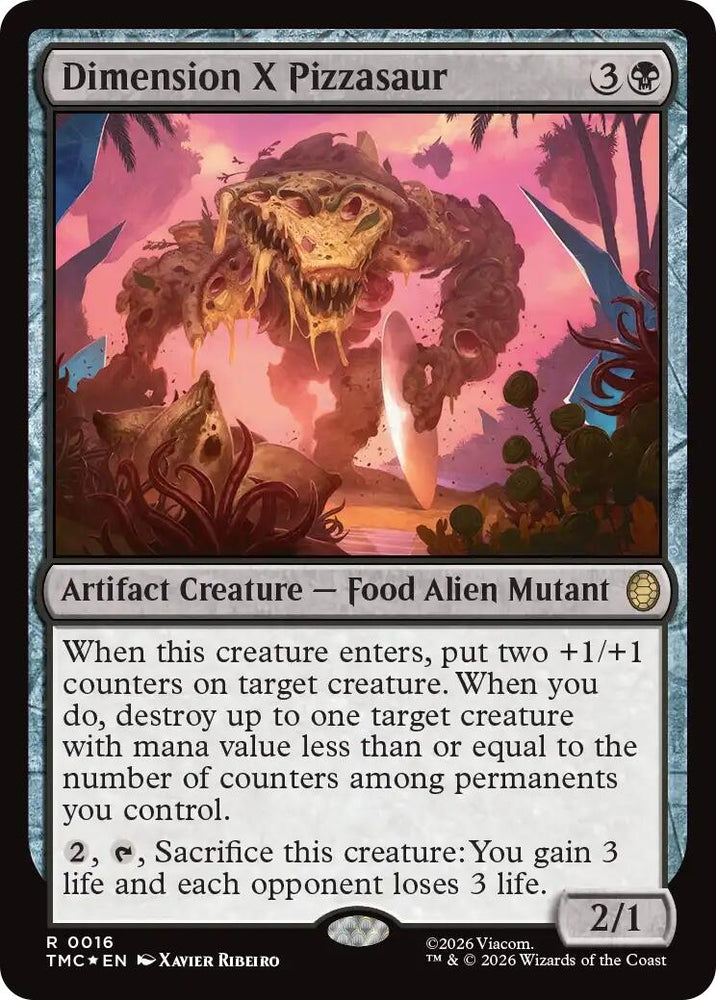Image for Dimension X Pizzasaur (Surge Foil) (16) [Commander: Teenage Mutant Ninja Turtles] - Magic: The Gathering