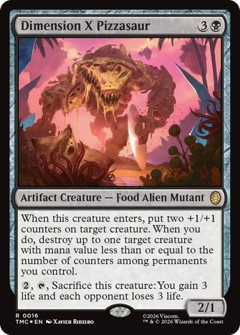 Image for Dimension X Pizzasaur (Surge Foil) (16) [Commander: Teenage Mutant Ninja Turtles] - Magic: The Gathering