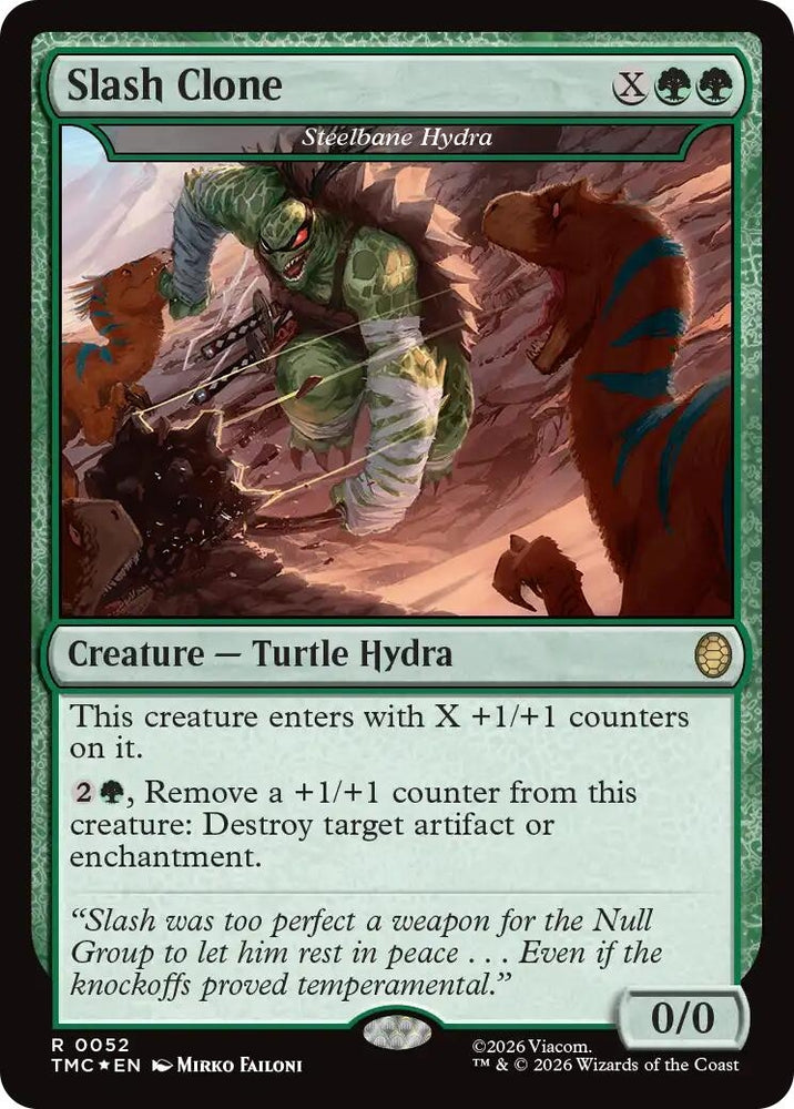 Image for Slash Clone - Steelbane Hydra (Surge Foil) (52) [Commander: Teenage Mutant Ninja Turtles] - Magic: The Gathering
