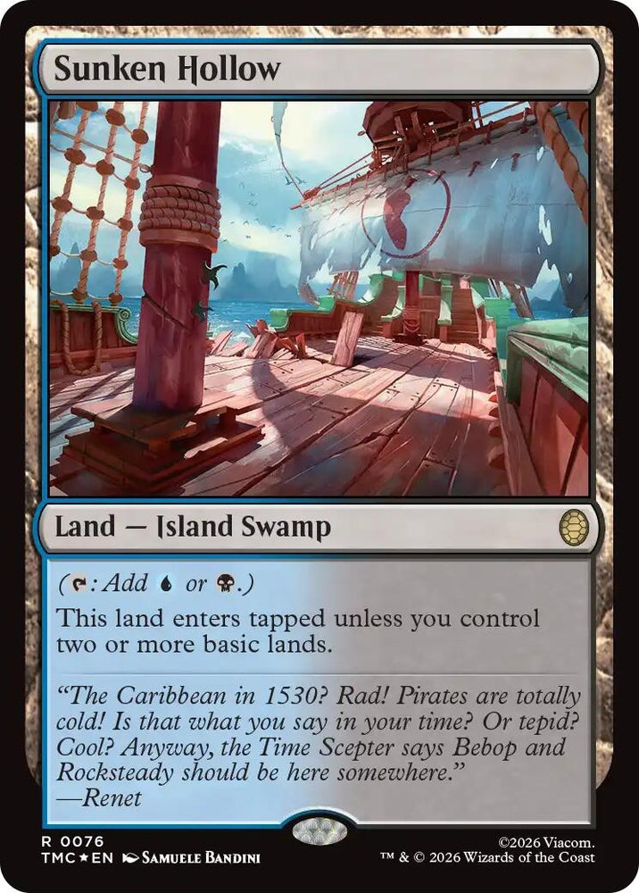 Image for Sunken Hollow (Surge Foil) (76) [Commander: Teenage Mutant Ninja Turtles] - Magic: The Gathering