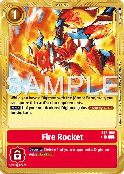 Fire Rocket (Gold Border) (BT8-095 C) [Advanced Booster Digimon Generation]