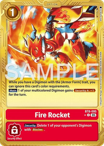 Fire Rocket (Gold Border) (BT8-095 C) [Advanced Booster Digimon Generation]