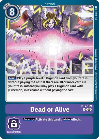 Image for Dead or Alive (Reprint) (BT7-109 R) [Advanced Booster Digimon Generation] - Digimon Card Game