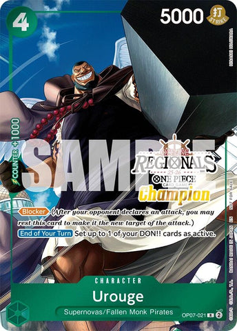 Image for Urouge (Offline Regional Champion Card Set 2025 Vol.1) (OP07-021) [One Piece Promotion Cards] - One Piece Card Game