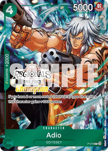 Image for Adio (Offline Regional Champion Card Set 2025 Vol.1) (P-078) [One Piece Promotion Cards] - One Piece Card Game