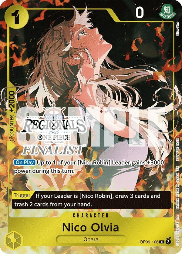 Image for Nico Olvia (Online Regional Finalist Card Set 2025 Vol.1) (OP09-106) [One Piece Promotion Cards] - One Piece Card Game