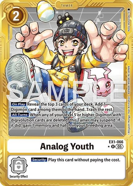 Image for Analog Youth (Gold Border) (EX1-066 R) [Advanced Booster Digimon Generation] - Digimon Card Game