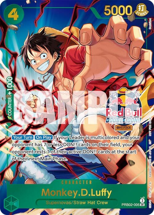 Image for Monkey.D.Luffy (Red Bull Double Don!!) (Winner) (PRB02-005) [One Piece Promotion Cards] - One Piece Card Game