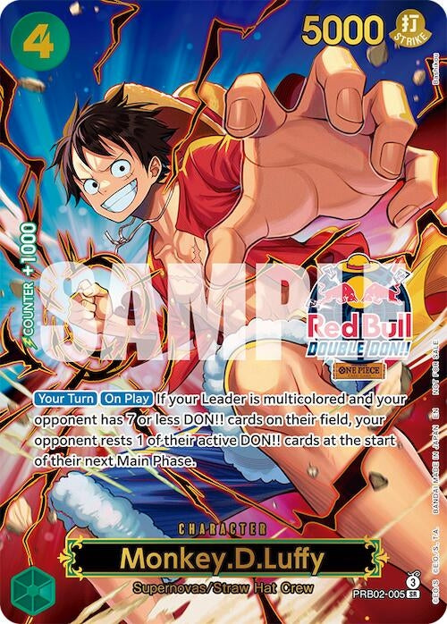Image for Monkey.D.Luffy (Red Bull Double Don!!) (Winner) (Textured) (PRB02-005) [One Piece Promotion Cards] - One Piece Card Game