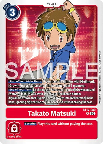 Image for Takato Matsuki - BT17-080 (Reprint) (BT17-080 R) [Advanced Booster Digimon Generation] - Digimon Card Game