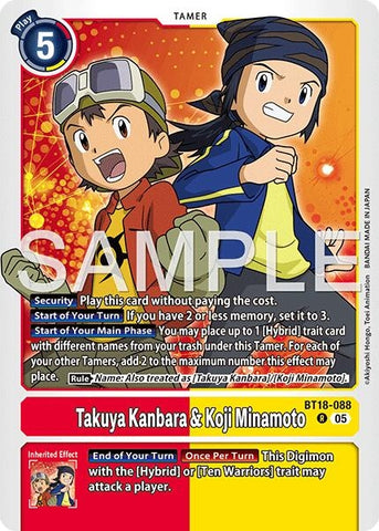 Image for Takuya Kanbara & Koji Minamoto (Reprint) (BT18-088 R) [Advanced Booster Digimon Generation] - Digimon Card Game