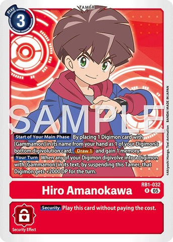 Image for Hiro Amanokawa - RB1-032 (Reprint) (RB1-032 R) [Advanced Booster Digimon Generation] - Digimon Card Game
