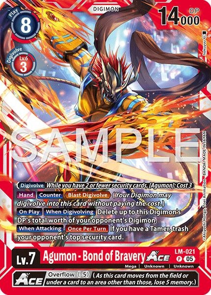 Image for Agumon - Bond of Bravery ACE (Reprint) (LM-021 P) [Advanced Booster Digimon Generation] - Digimon Card Game