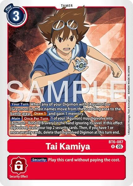 Image for Tai Kamiya - BT6-087 (Reprint) (BT6-087 R) [Advanced Booster Digimon Generation] - Digimon Card Game