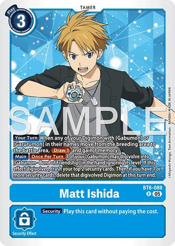 Image for Matt Ishida (Reprint) (BT6-088 R) [Advanced Booster Digimon Generation] - Digimon Card Game