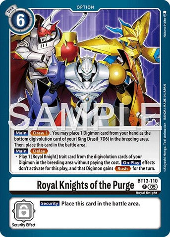 Image for Royal Knights of the Purge (Reprint) (BT13-110 R) [Advanced Booster Digimon Generation] - Digimon Card Game