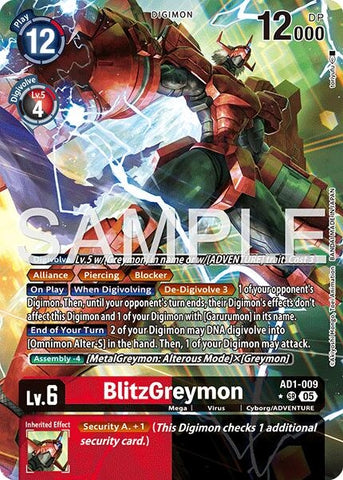 Image for BlitzGreymon (Alternate Art) (AD1-009 SR) [Advanced Booster Digimon Generation] - Digimon Card Game