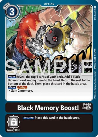 Image for Black Memory Boost! (Reprint) (P-039 SR) [Advanced Booster Digimon Generation] - Digimon Card Game