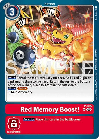 Image for Red Memory Boost! (Reprint) (P-035 SR) [Advanced Booster Digimon Generation] - Digimon Card Game