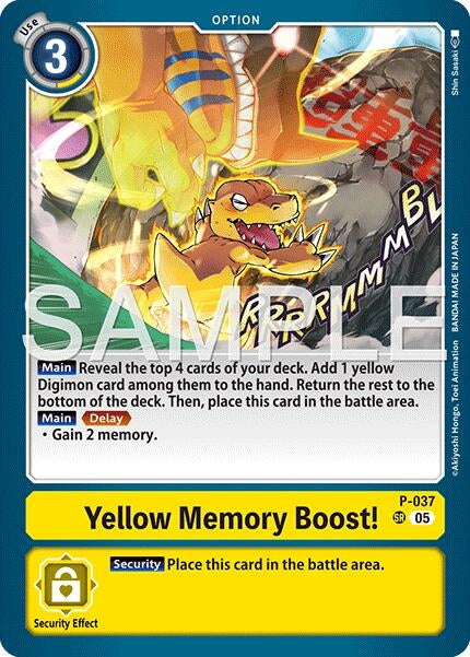 Image for Yellow Memory Boost! (Reprint) (P-037 SR) [Advanced Booster Digimon Generation] - Digimon Card Game
