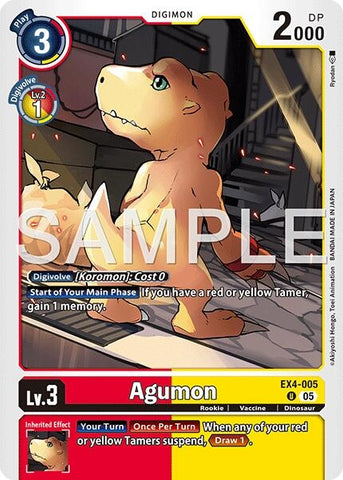 Image for Agumon - EX4-005 (Reprint) (EX4-005 U) [Advanced Booster Digimon Generation] - Digimon Card Game