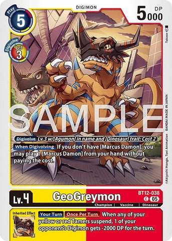 Image for GeoGreymon - BT12-038 (Reprint) (BT12-038 C) [Advanced Booster Digimon Generation] - Digimon Card Game