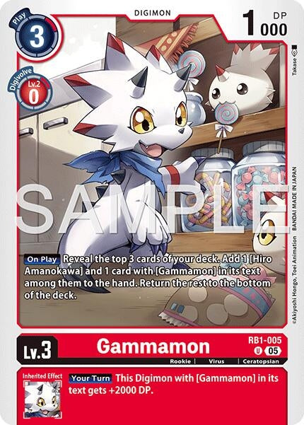 Image for Gammamon - RB1-005 (Reprint) (RB1-005 U) [Advanced Booster Digimon Generation] - Digimon Card Game