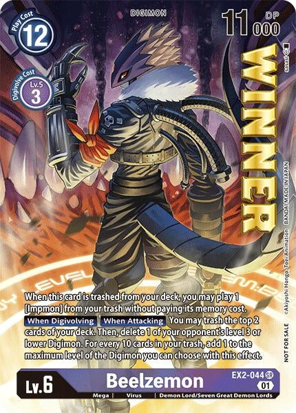 Image for Beelzemon (Beelzemon Cup Store Winner) (EX2-044 SR) [Starter Deck 14: Beelzemon Advanced Deck Set Pre-Release Cards] - Digimon Card Game