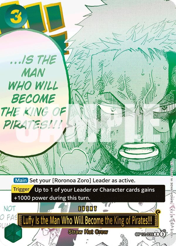 Image for Luffy Is the Man Who Will Become the King of Pirates!!! (Japanese Version 3rd Anniversary Set) (OP12-039) [One Piece Promotion Cards] - One Piece Card Game