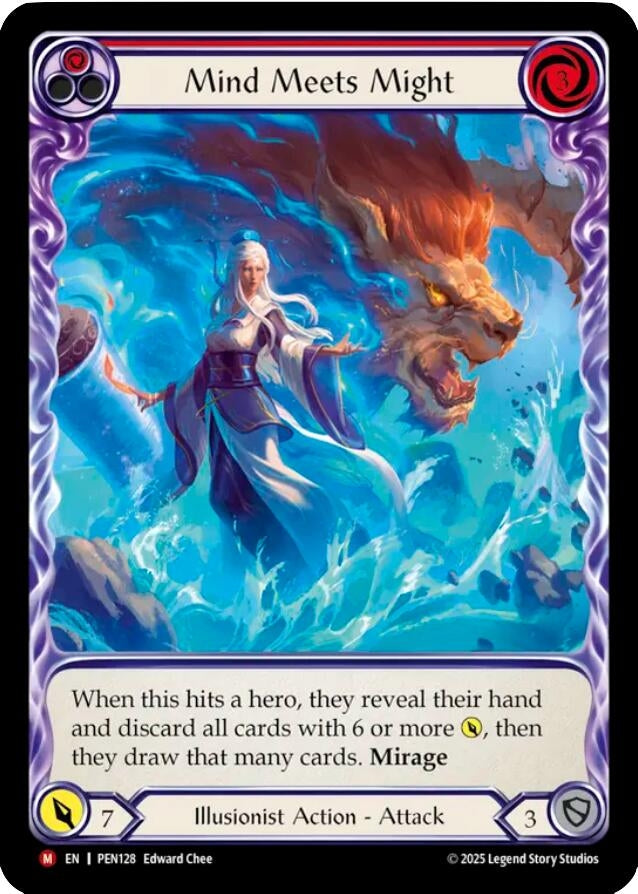 Image for Mind Meets Might (Red) (Extended Art) (PEN128) [Compendium of Rathe] - Flesh and Blood TCG