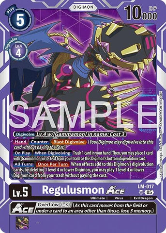 Image for Regulusmon ACE (Reprint) (LM-017 SR) [Advanced Booster Digimon Generation] - Digimon Card Game