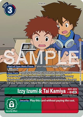 Image for Izzy Izumi & Tai Kamiya (Alternate Art) (AD1-022) [Advanced Booster Digimon Generation] - Digimon Card Game