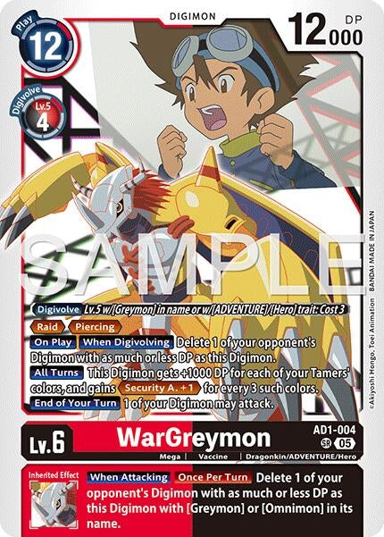 Image for WarGreymon - AD1-004 (AD1-004 SR) [Advanced Booster Digimon Generation] - Digimon Card Game