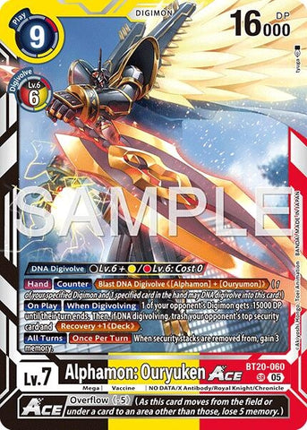 Image for Alphamon: Ouryuken ACE (Reprint) (BT20-060 SR) [Advanced Booster Digimon Generation] - Digimon Card Game