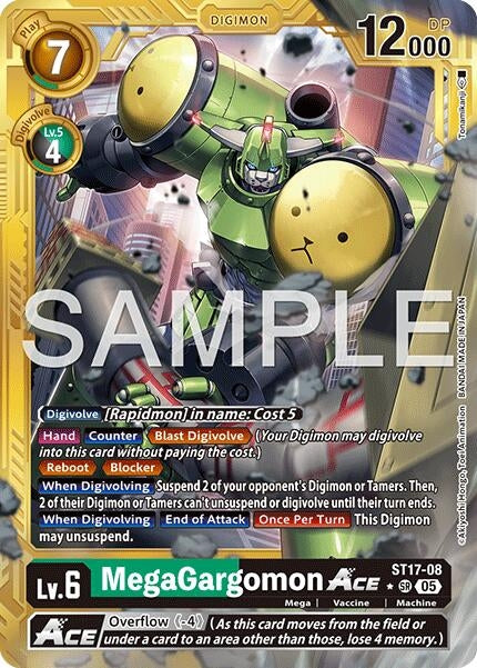 Image for MegaGargomon ACE (Gold Border) (ST17-08 SR) [Advanced Booster Digimon Generation] - Digimon Card Game