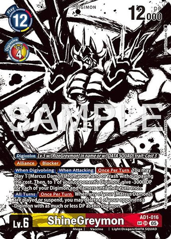 Image for ShineGreymon - AD1-016 (SP) (AD1-016 SR) [Advanced Booster Digimon Generation] - Digimon Card Game