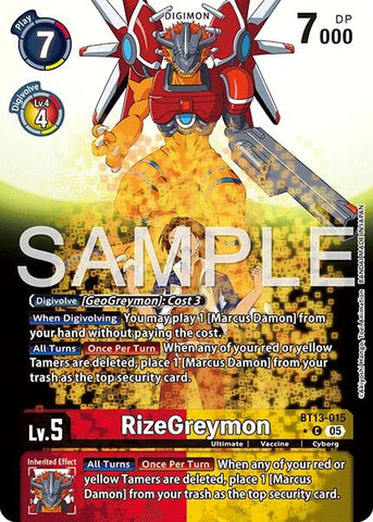 Image for RizeGreymon - BT13-015 (Alternate Art) (BT13-015 C) [Advanced Booster Digimon Generation] - Digimon Card Game