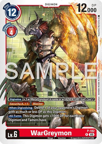 Image for WarGreymon - P-182 (Reprint) (P-182 P) [Advanced Booster Digimon Generation] - Digimon Card Game