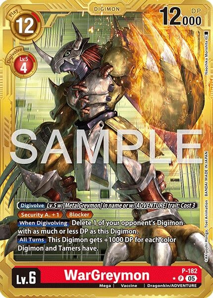 Image for WarGreymon - P-182 (Gold Border) (P-182 P) [Advanced Booster Digimon Generation] - Digimon Card Game