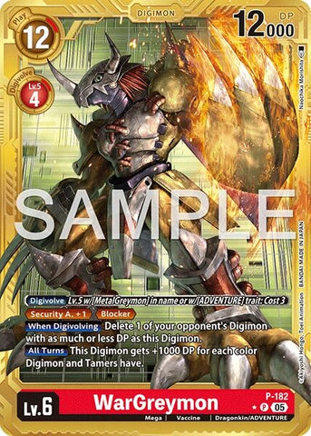Image for WarGreymon - P-182 (Gold Border) (P-182 P) [Advanced Booster Digimon Generation] - Digimon Card Game