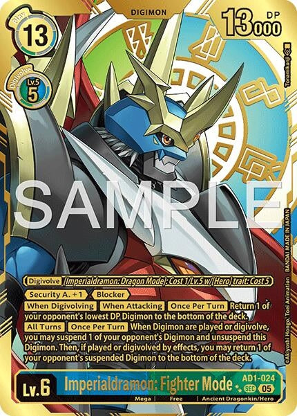 Image for Imperialdramon: Fighter Mode - AD1-024 (Rare Pull) (AD1-024 SEC) [Advanced Booster Digimon Generation] - Digimon Card Game