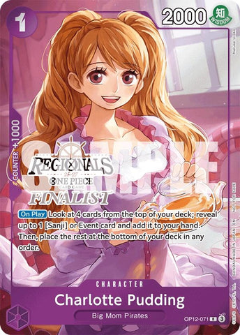 Image for Charlotte Pudding (Regionals Finalist Card Set 26-27) (OP12-071) [One Piece Promotion Cards] - One Piece Card Game
