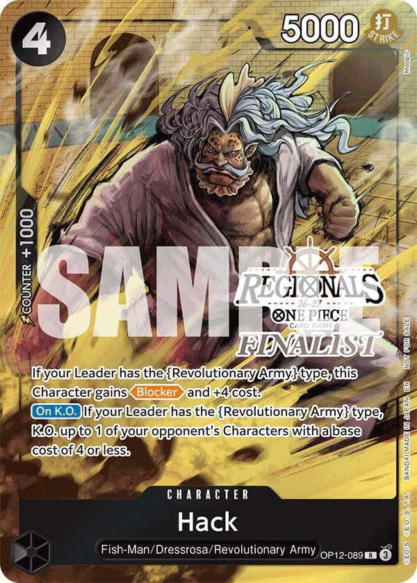 Image for Hack (Regionals Finalist Card Set 26-27) (OP12-089) [One Piece Promotion Cards] - One Piece Card Game