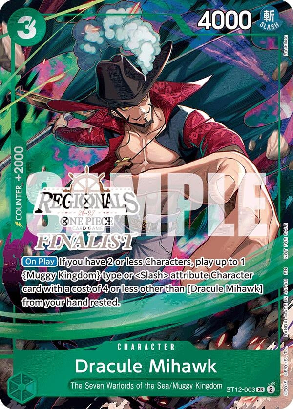Image for Dracule Mihawk (Regionals Finalist Card Set 26-27) (ST12-003) [One Piece Promotion Cards] - One Piece Card Game