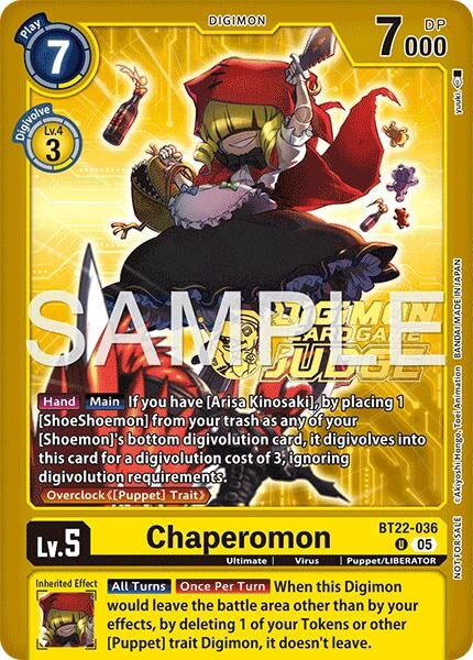 Image for Chaperomon (Judge Pack 9) (BT22-036 U) [Cyber Eden] - Digimon Card Game