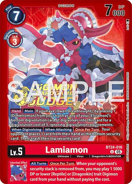 Image for Lamiamon (Judge Pack 9) (BT24-016 U) [Time Stranger] - Digimon Card Game